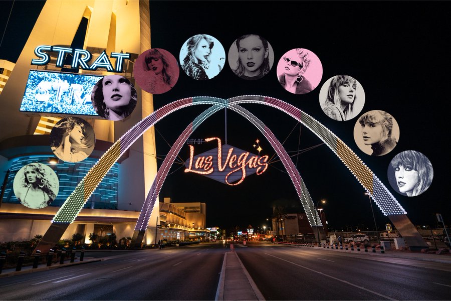 Taylor Swift's Concert Inspires Light Shows at the Las Vegas Gateway Arches  - VegasChanges